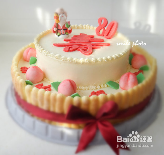 蟠桃献寿迎千寿--贺寿蛋糕&奶油翻糖杯子蛋糕