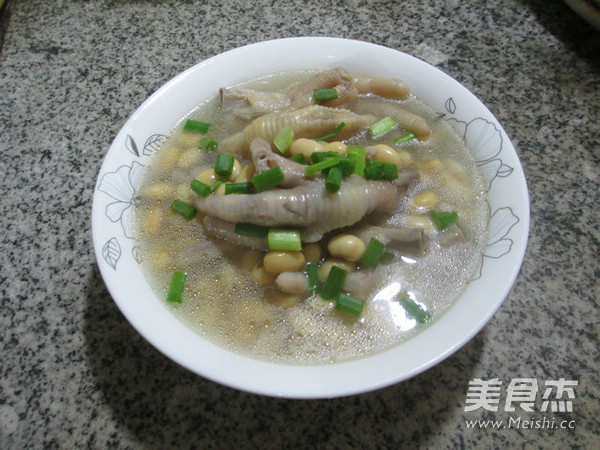 鸡爪黄豆汤的做法