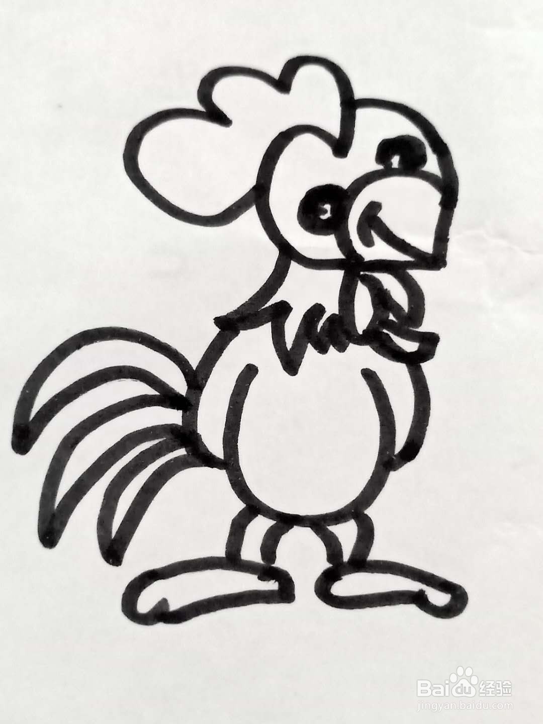 怎样画大公鸡