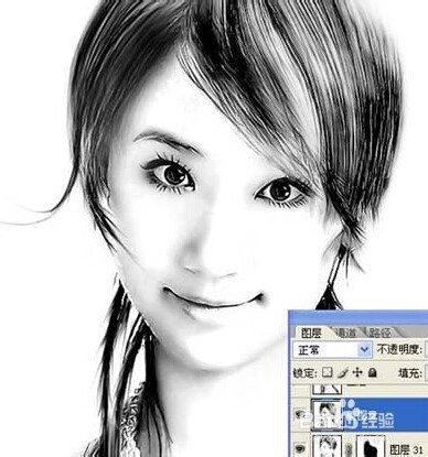 PS把真人处理成素描