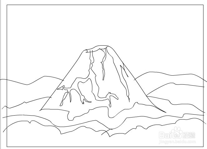 flash绘制一座火山背景