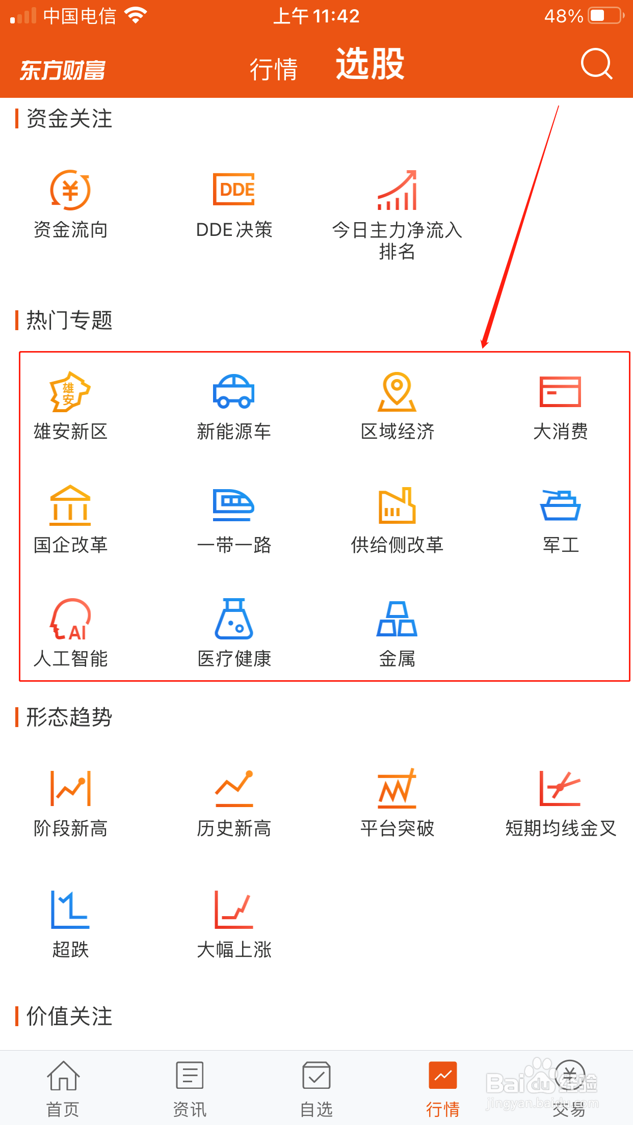 东方财富如何查看热门专题？