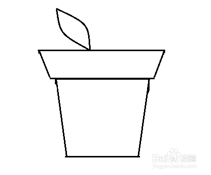 如何画盆栽的简笔画