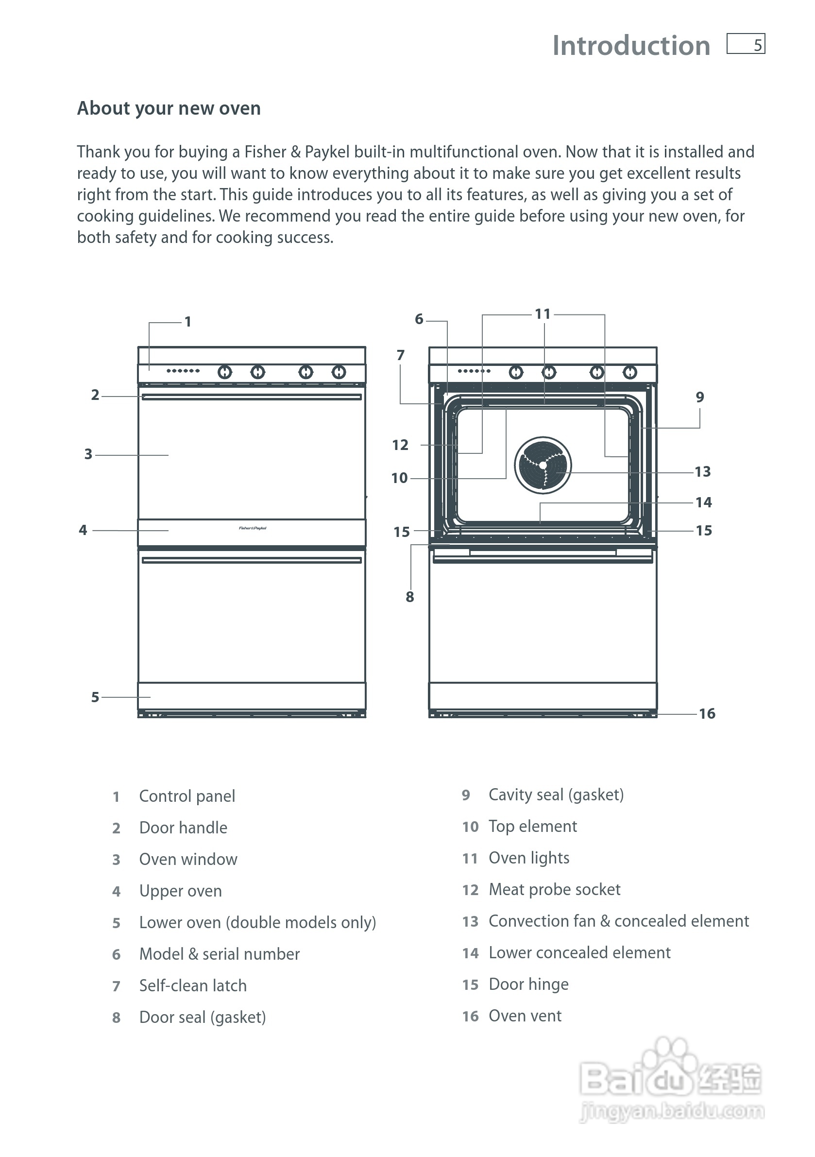 斐雪派克OB76SDEPX2嵌入式烤箱说明书:[1]
