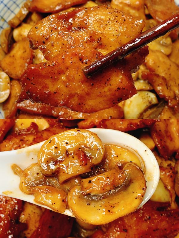 黑椒口蘑炒鸡胸肉