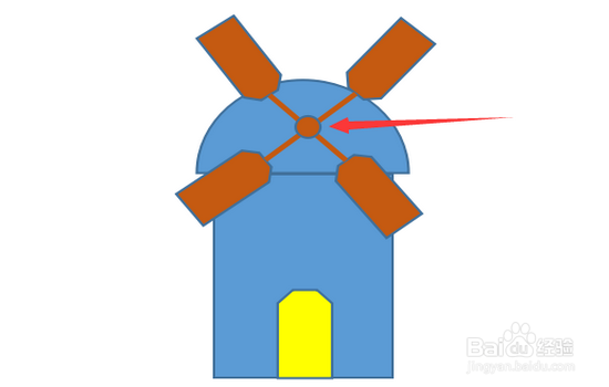 巧用WPS文字形状画风车磨坊简笔画