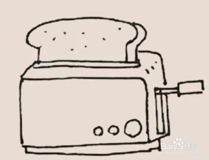 欧式面包机简笔画