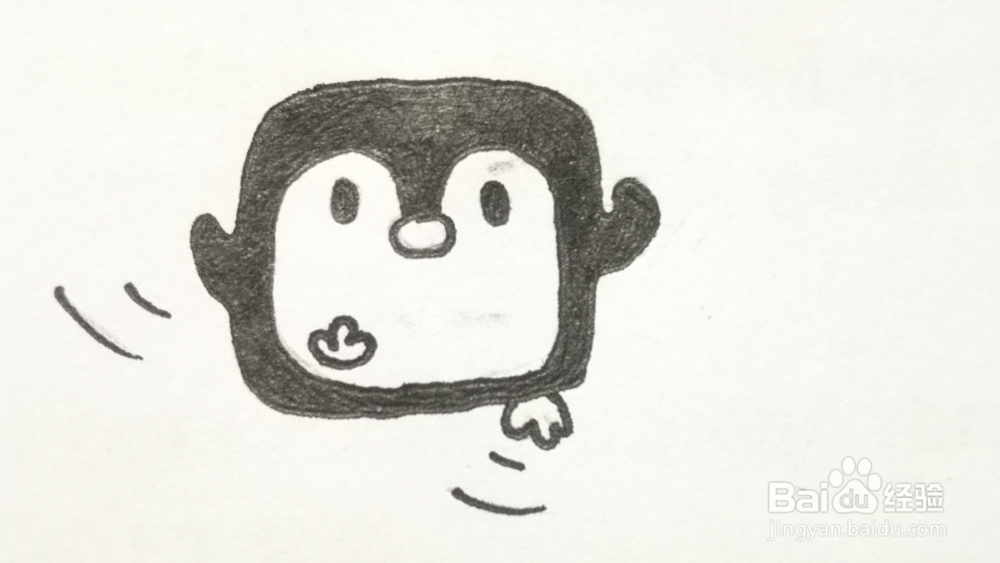 奔跑的企鹅——简笔画