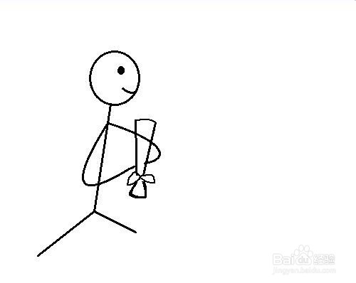 火柴人手捧鲜花简笔画