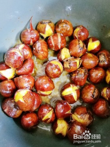 超快手电饭锅烤栗子