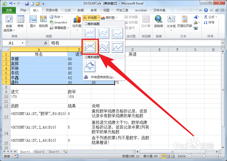 Excel如何制作带数据标记的折线图