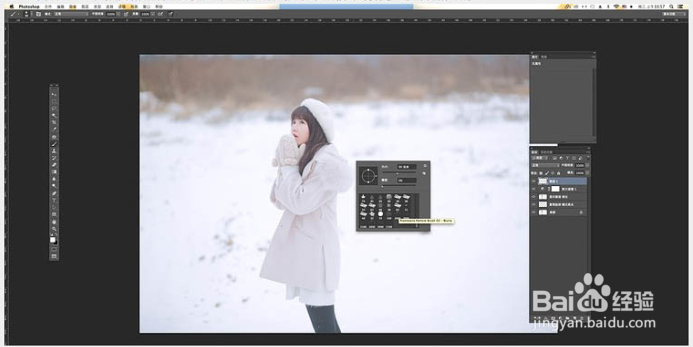 如何用PS给照片添加漫天雪花的效果