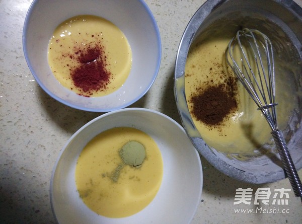 三色戚风蛋糕6寸