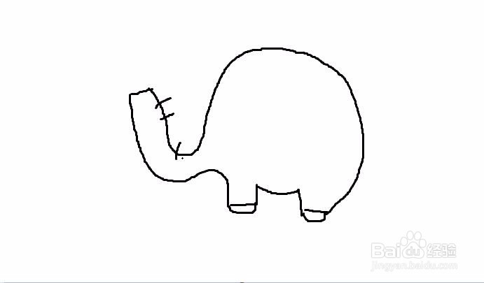 手绘短鼻小胖象的方法