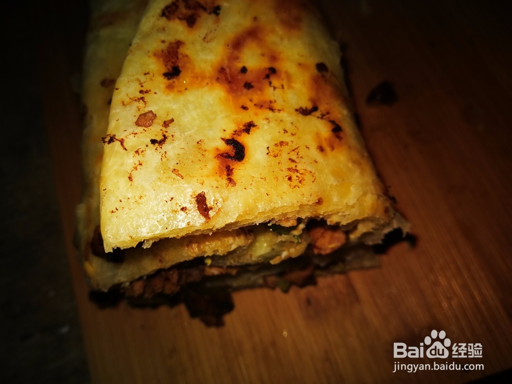 红烧肉丝青椒早餐饼