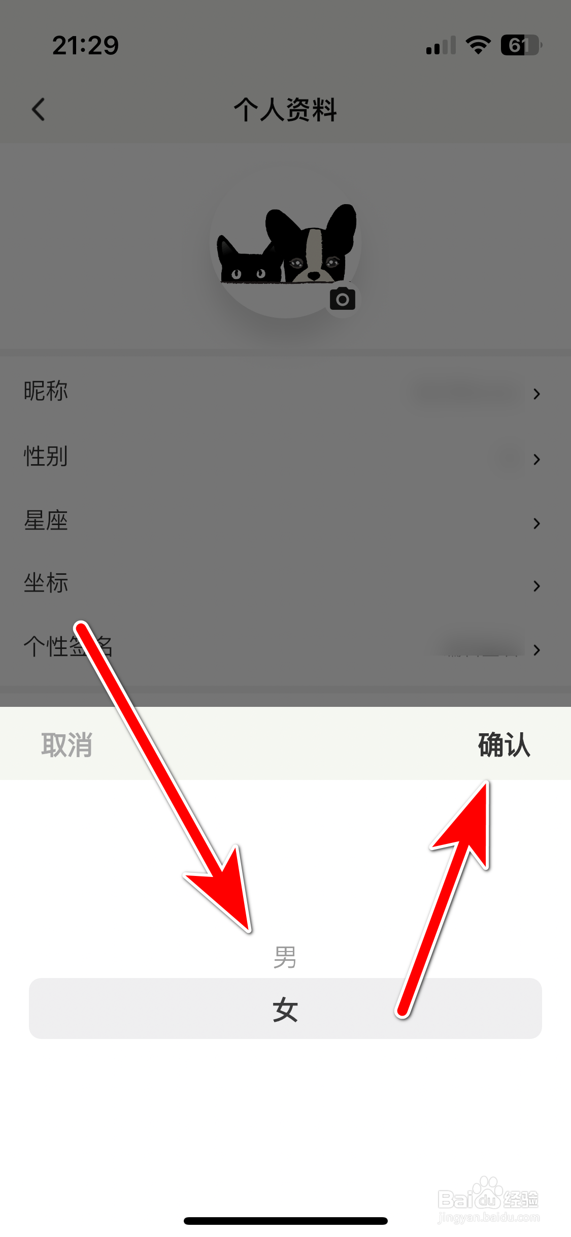 宠日常如何设置个人性别