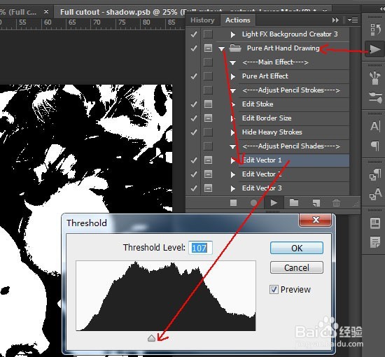PS如何一键做素描效果