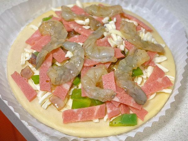 虾仁培根芝士披萨