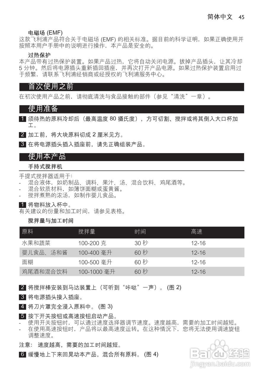 飞利浦HR1611手持式搅拌机使用说明书:[5]