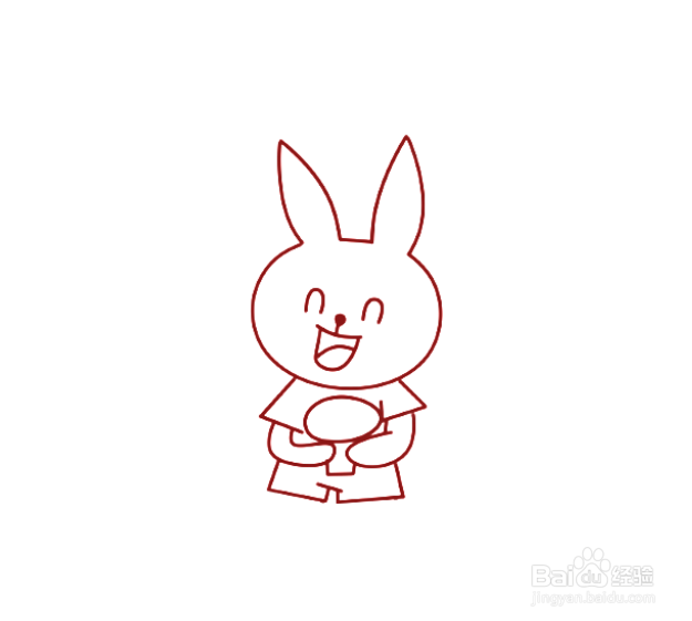 如何手工画卡通兔子的简笔画？