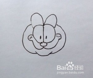 简笔画：加菲猫头像