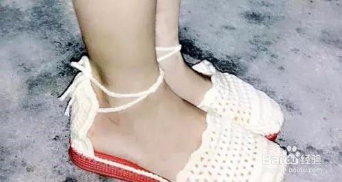 钩针编织凉拖鞋的教程