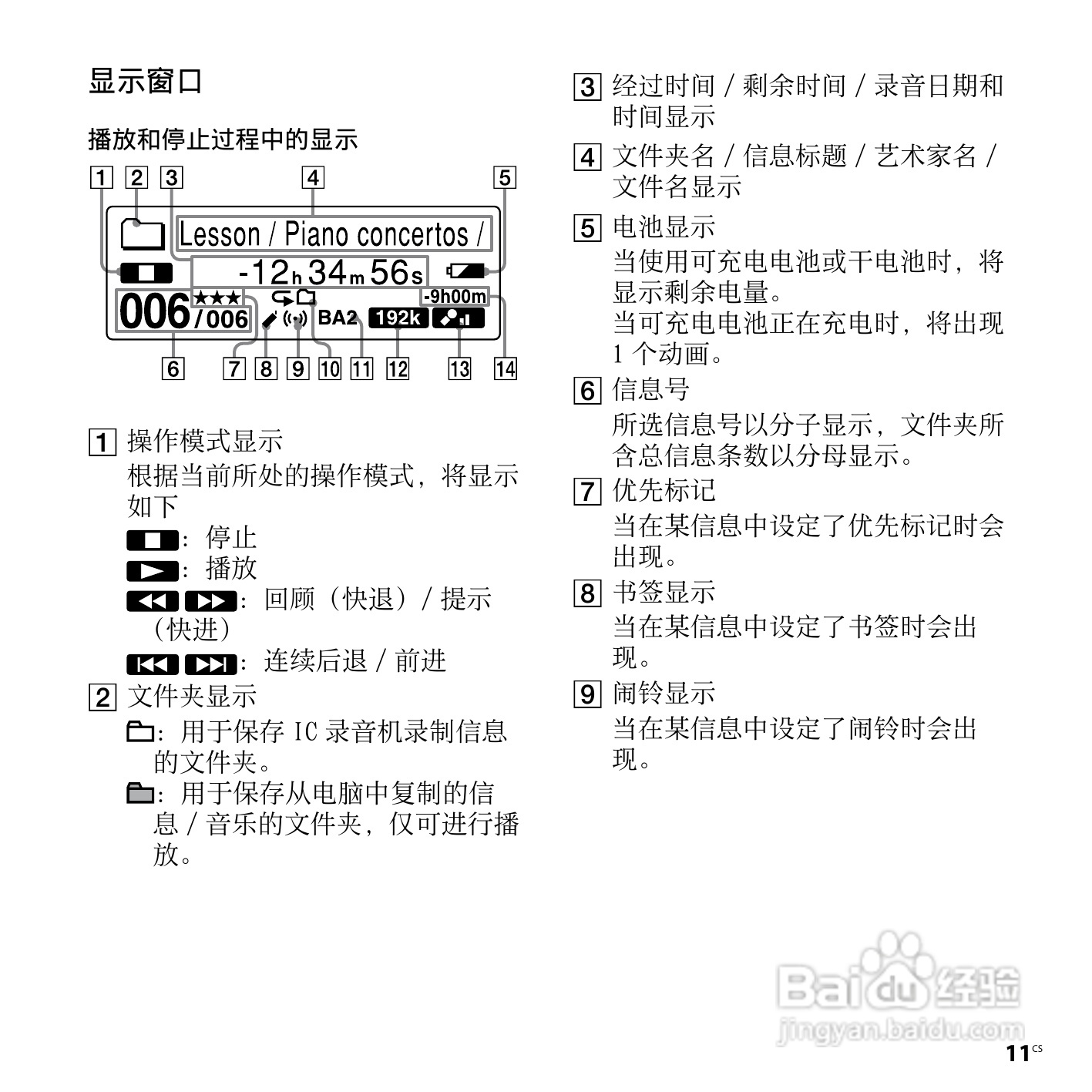 索尼ICD-SX850数码录音笔使用说明书:[2]