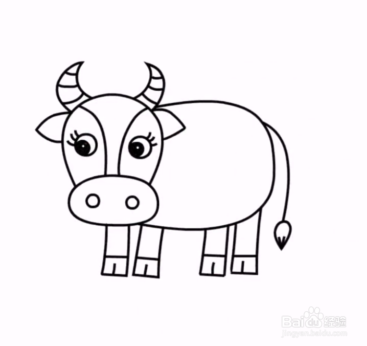 黄牛怎么画简笔画图片