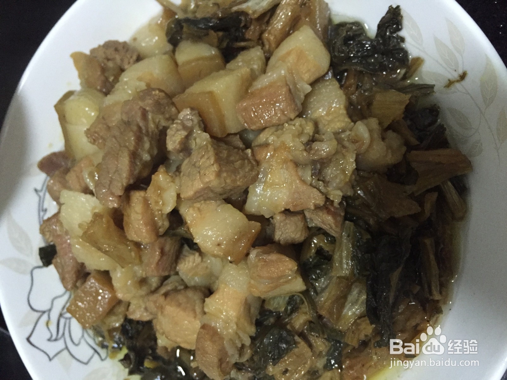 家常菜之梅干菜蒸肉的个人做法 百度经验