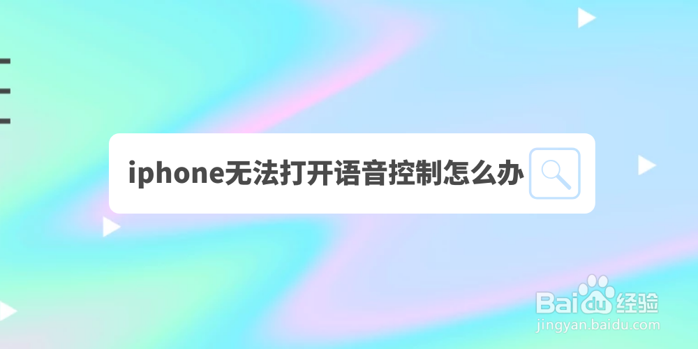 iphone无法打开语音控制怎么办
