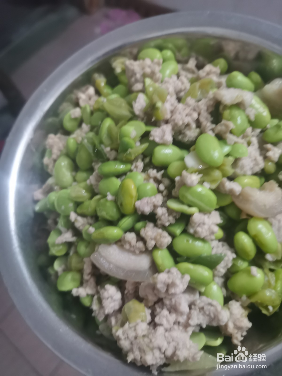 如何煮青豆肉末
