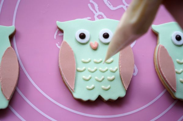 咖啡翻糖猫头鹰饼干