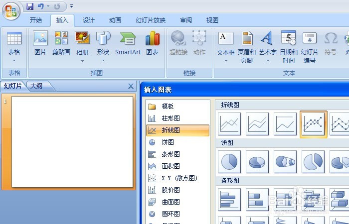 PPT中如何使用折线图工具