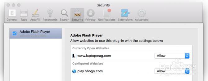 如何在Safari中阻止或启用特定网站的插件