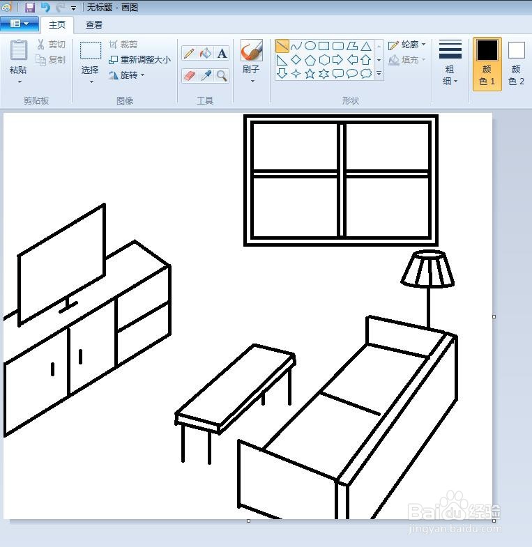 儿童画我的客厅简笔画