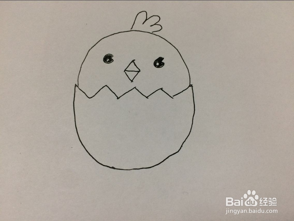 小鸡宝宝简笔画方法步骤图