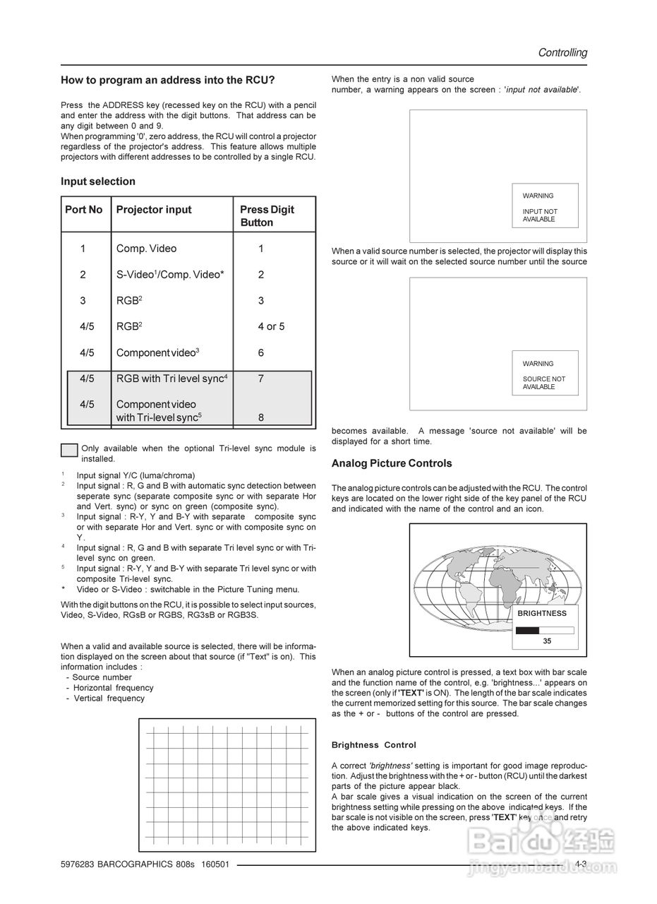 Barco巴可 GRAPHICS 808s投影机说明书:[2]