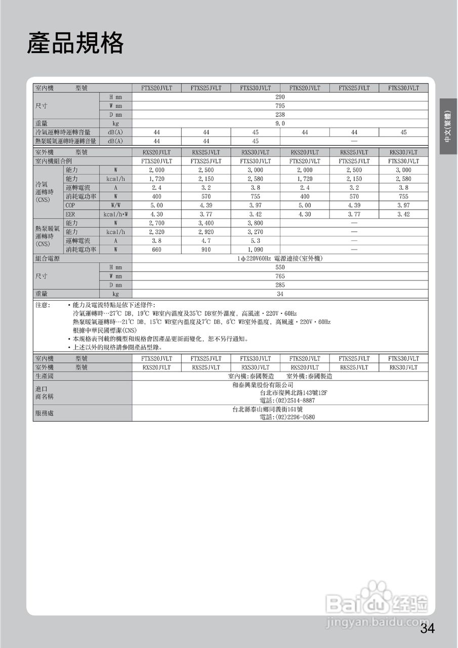 大金FTX(K)S20/25/30JVLT空调说明书:[4]