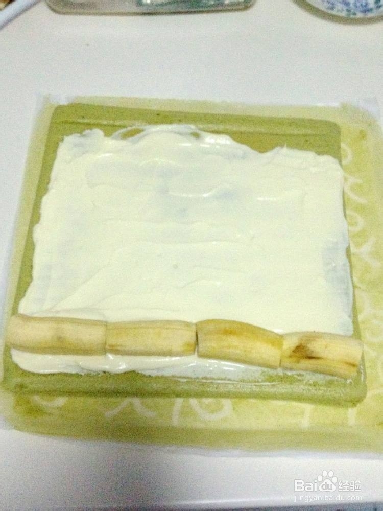 彩绘抹茶香蕉蛋糕卷的做法
