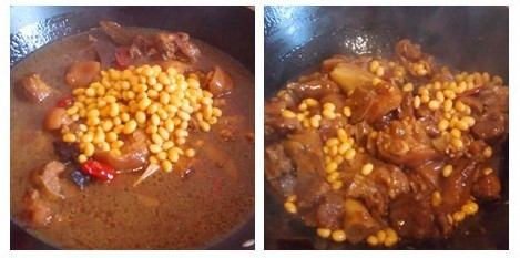 团年饭大菜—香辣黄豆焖猪蹄