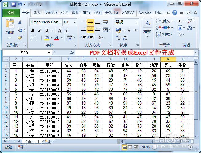 PDF转换成Excel表格的两种方法