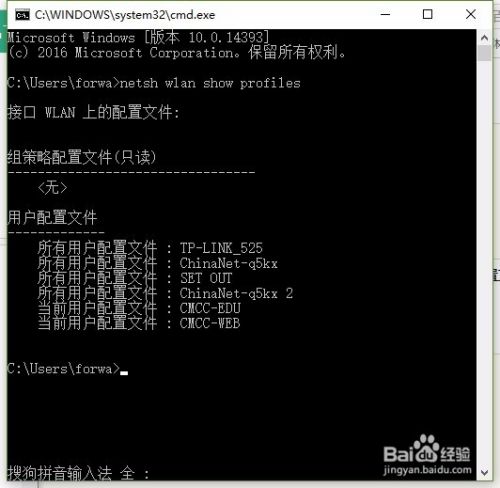 Win 10 查看已保存无线的密码