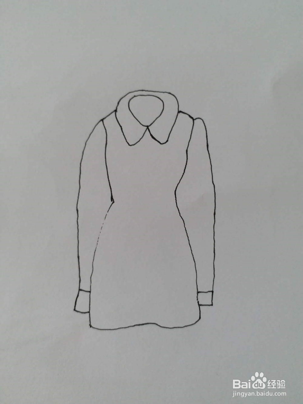 长袖衬衫的简笔画
