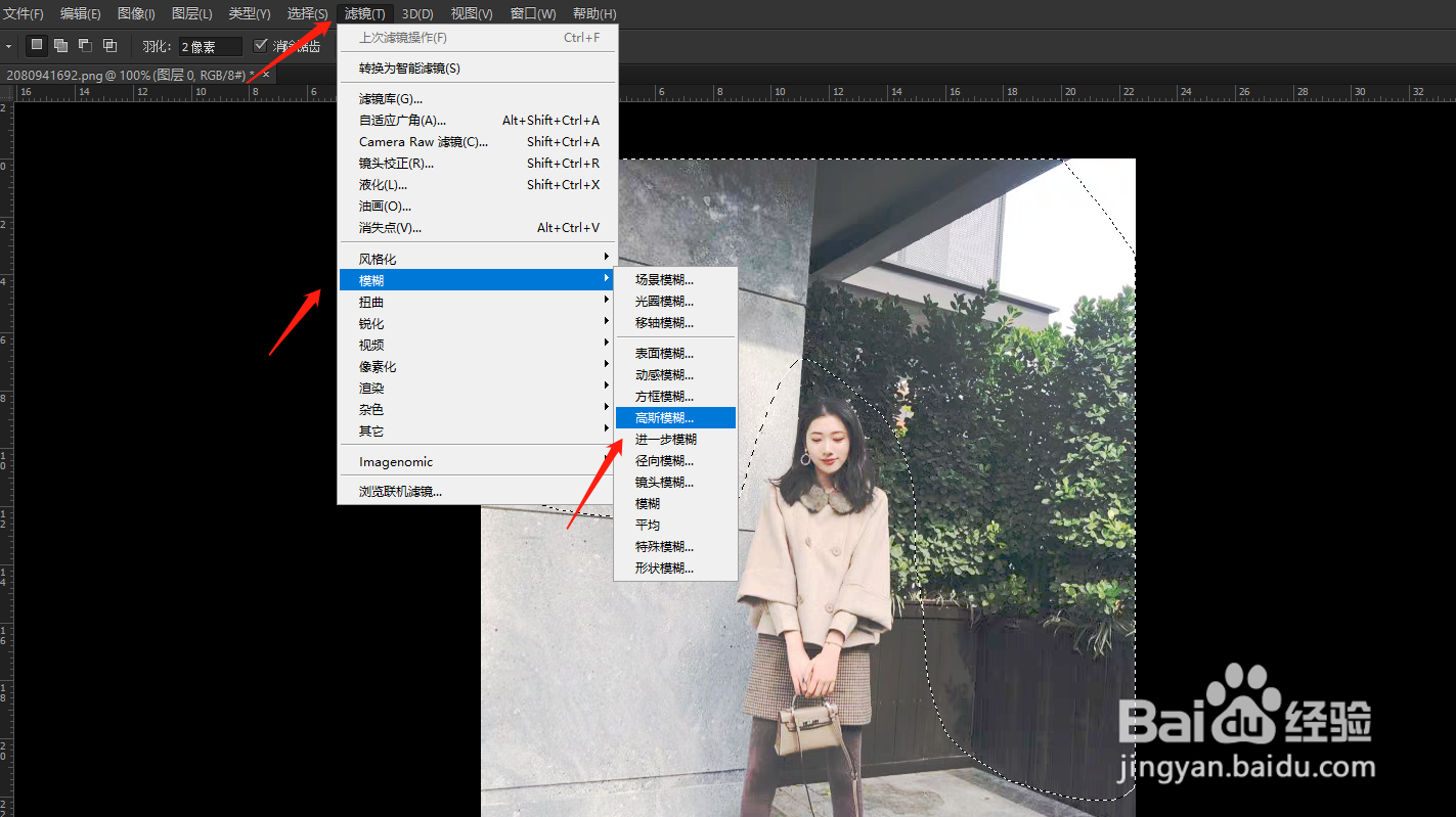 PS把图片进行局部虚化
