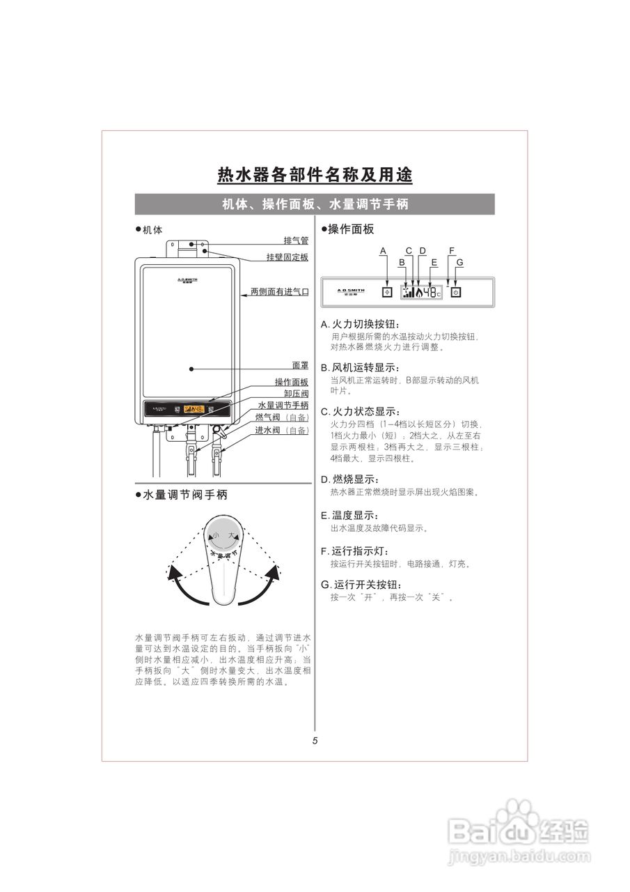 史密斯热水器说明书图片