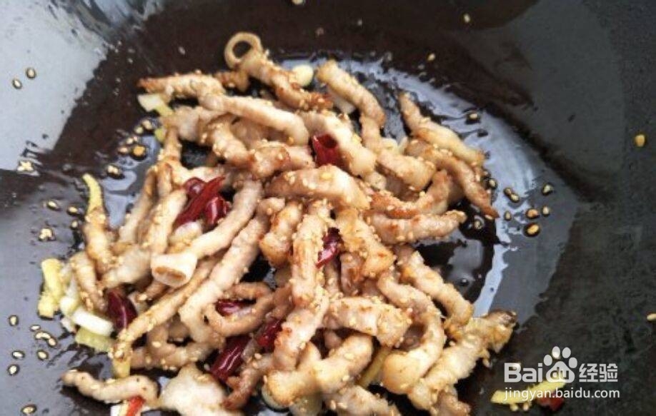 香辣芝麻肉丝的做法