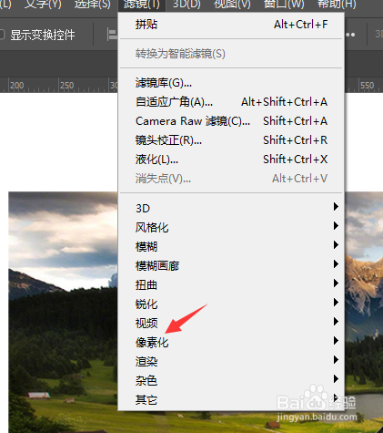 在PS2020中怎么给图片添加晶格化效果