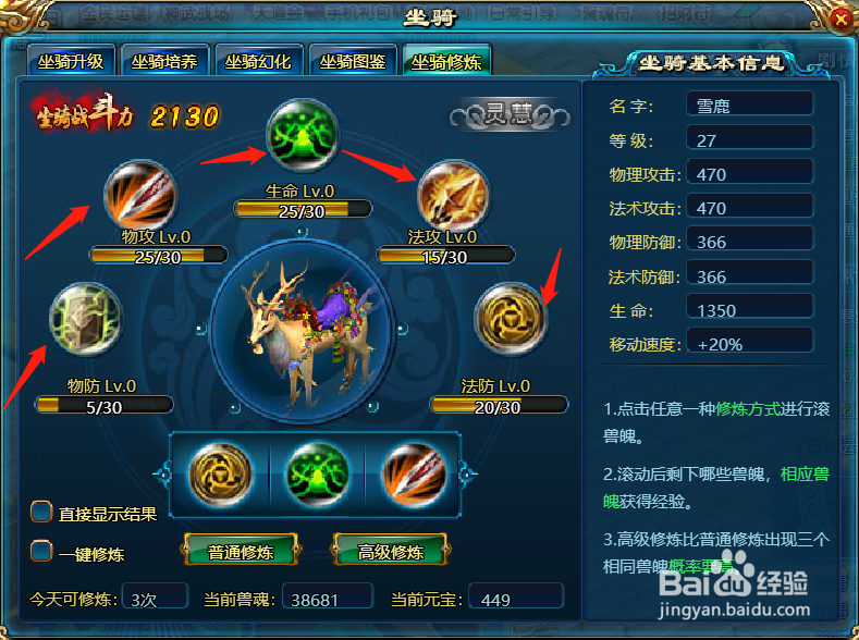 神武九天如何进行坐骑修炼