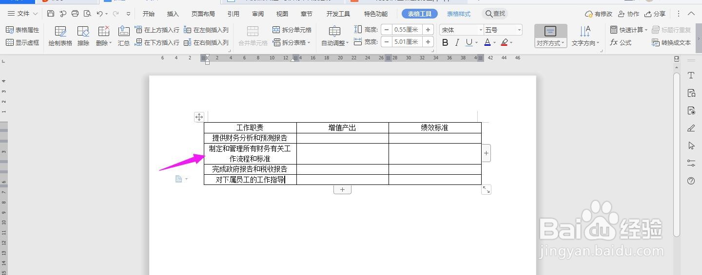 WPS2019 Word怎么制作财务经理绩效标准