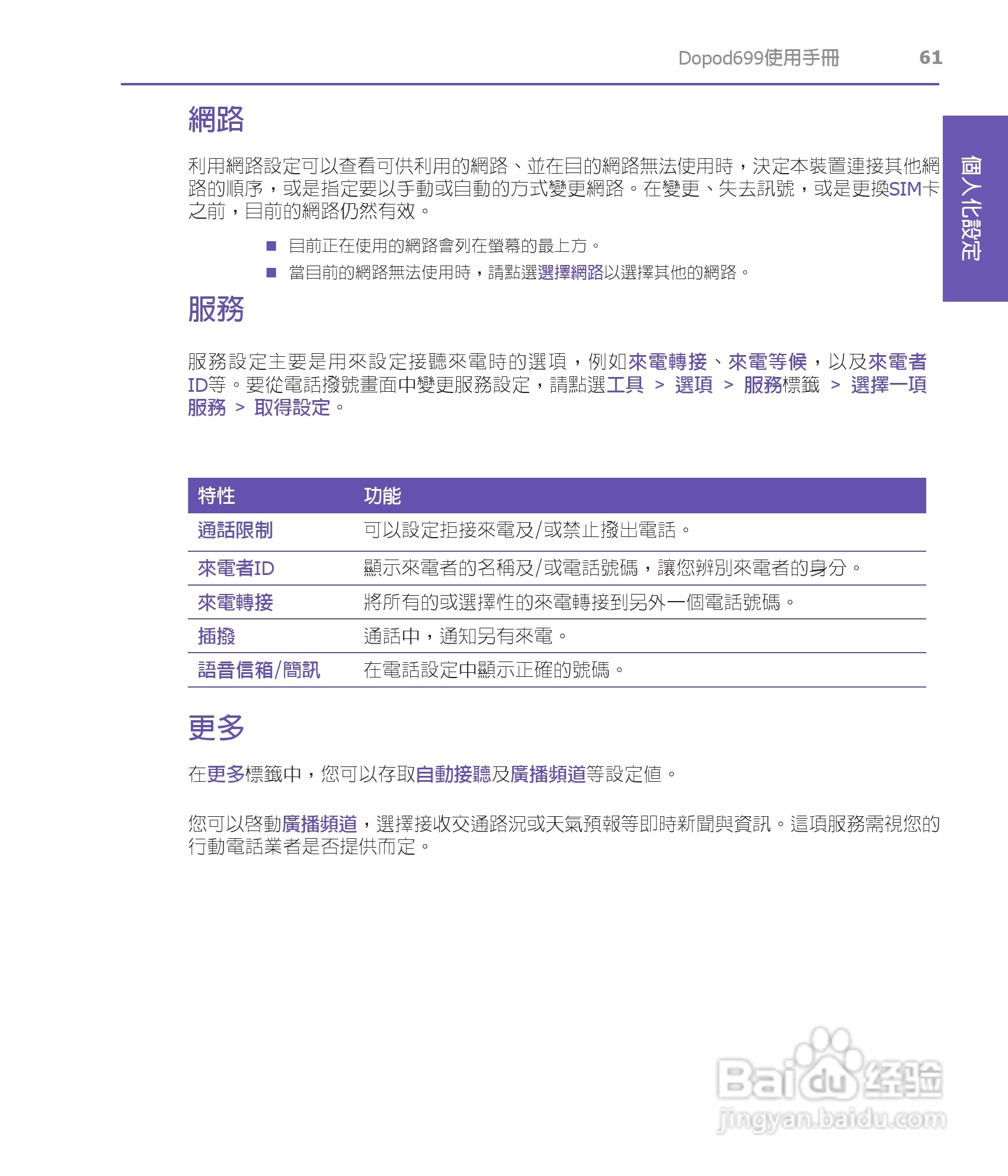 多普达HTC Dopod 699手机使用说明书:[7]